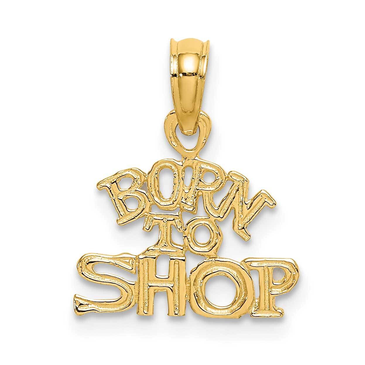 Born To Shop Charm 14k Gold D3899