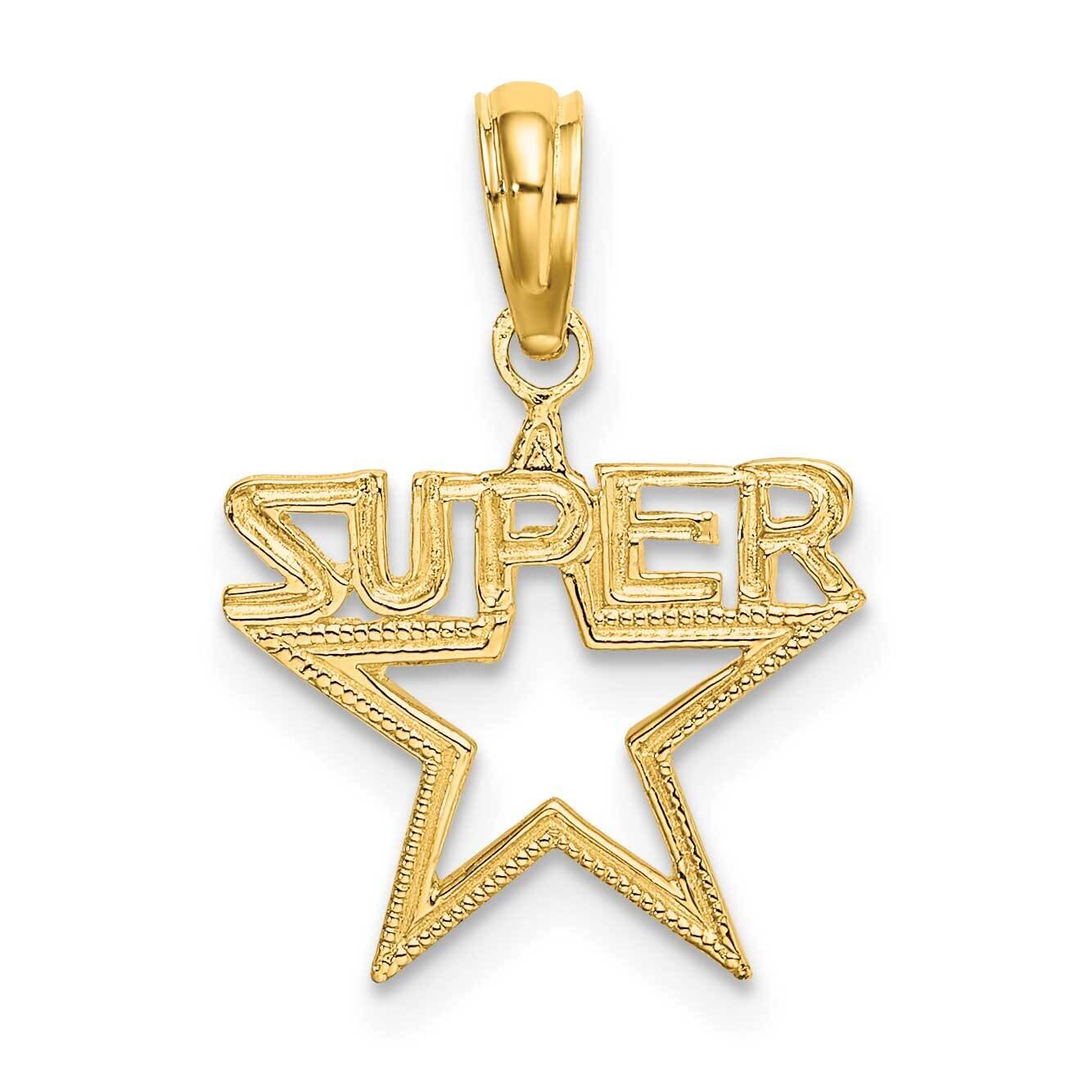 Super Star Charm 14k Gold D3902