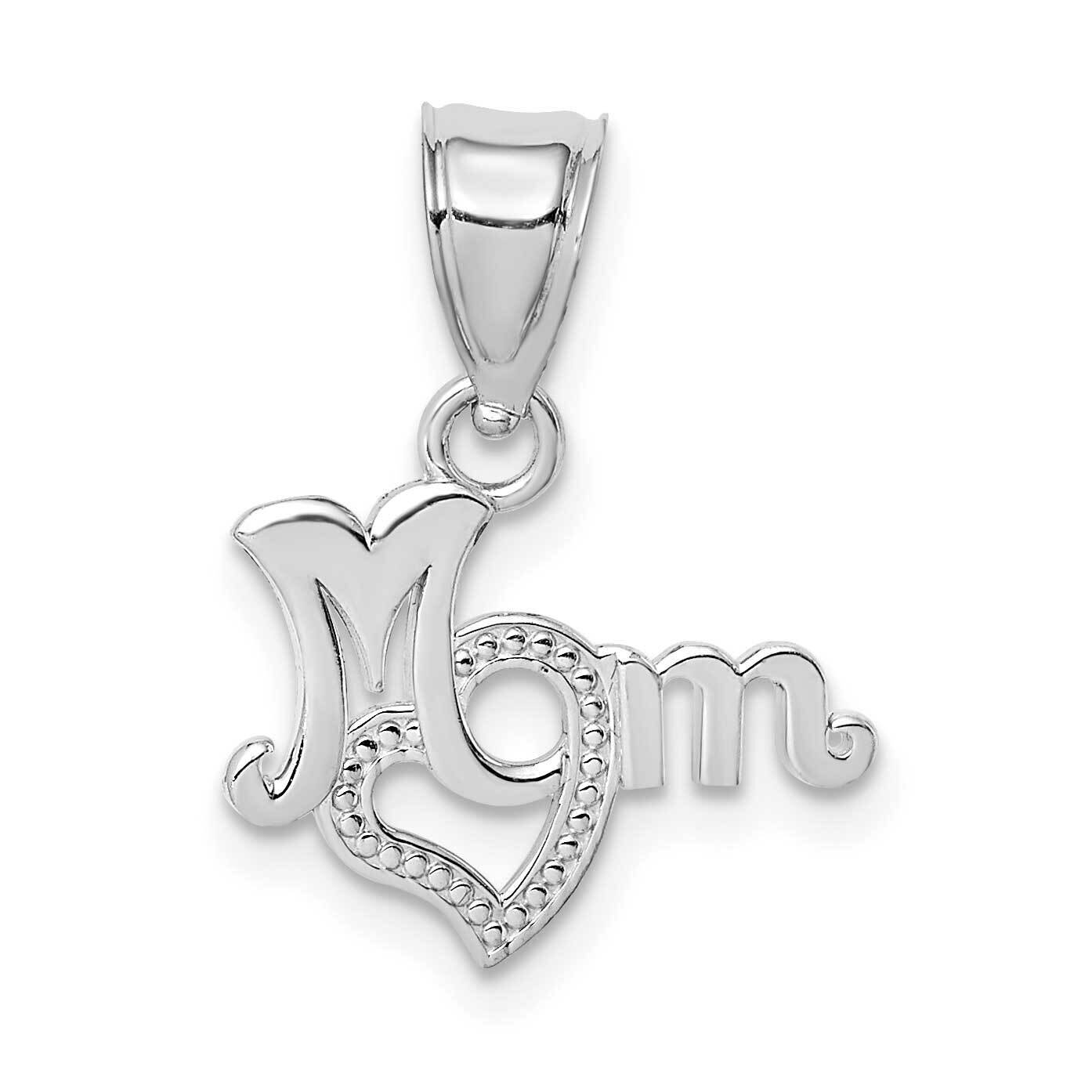 Mom with Heart Pendant 14k White Gold D3938W, MPN: D3938W,