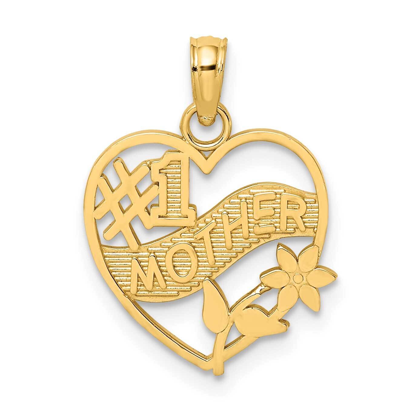 #1 Mother In Heart Frame Charm 14k Gold D3942, MPN: D3942, 637218024964