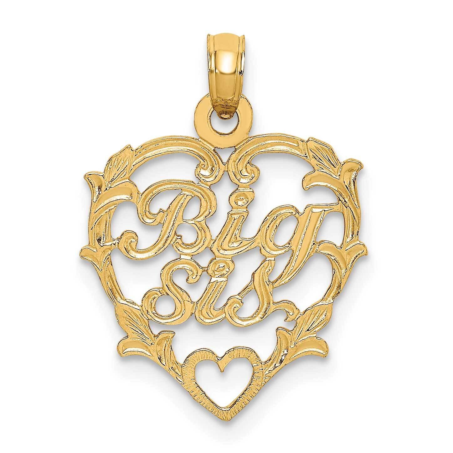 Big Sis In Heart Charm 14k Gold D3973, MPN: D3973, 637218024049