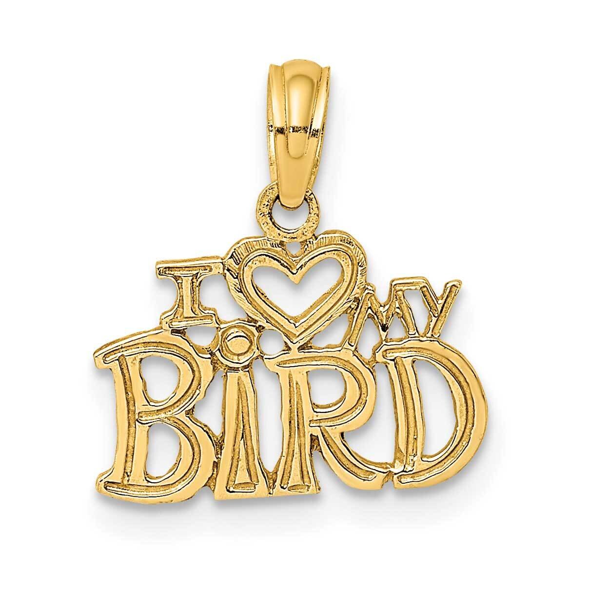 I Heart My Bird Charm 14k Gold D4209