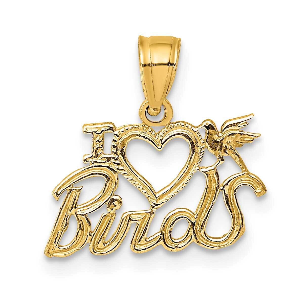 I Heart Birds Charm 14k Gold D4212
