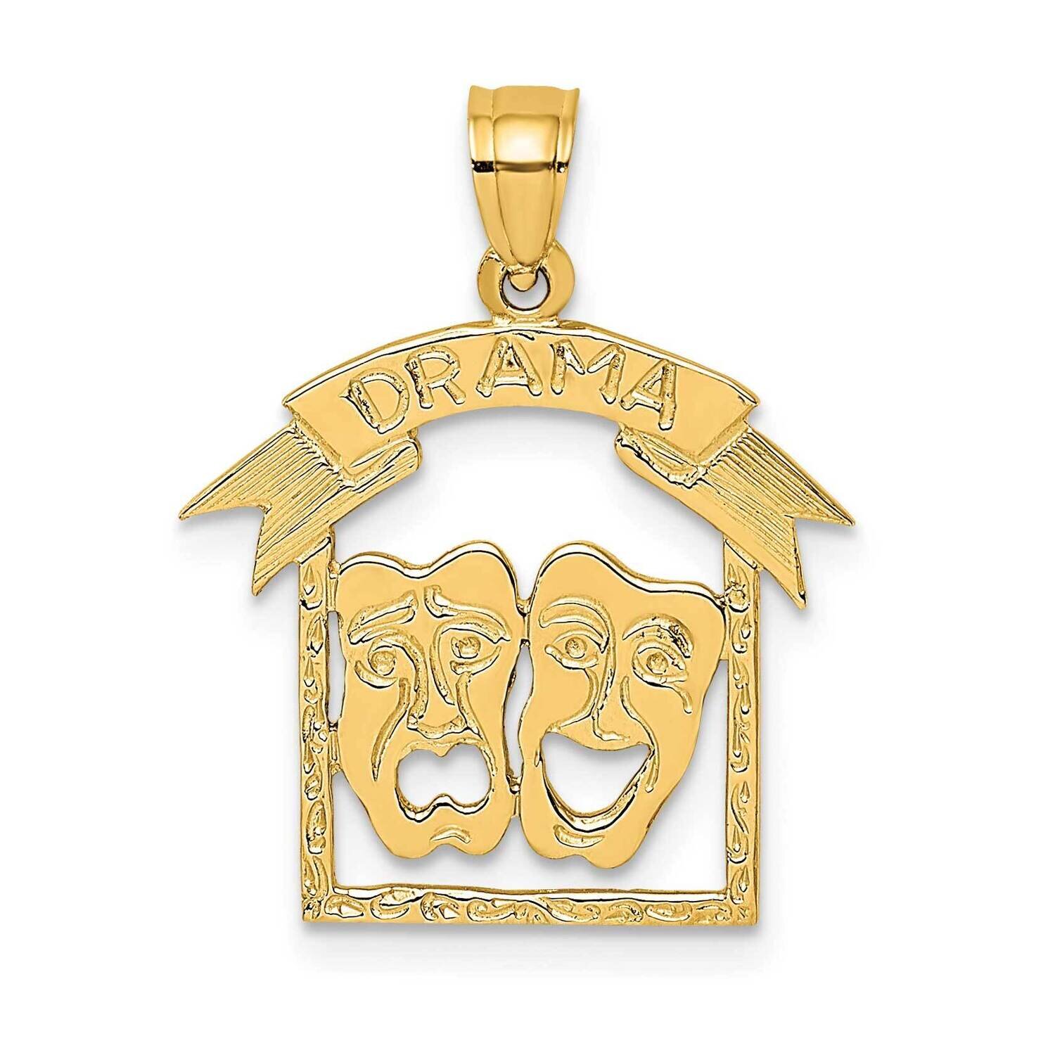 Comedy Tragedy Drama Story In Frame Charm 14k Gold D4260, MPN: D4260, 637218014552
