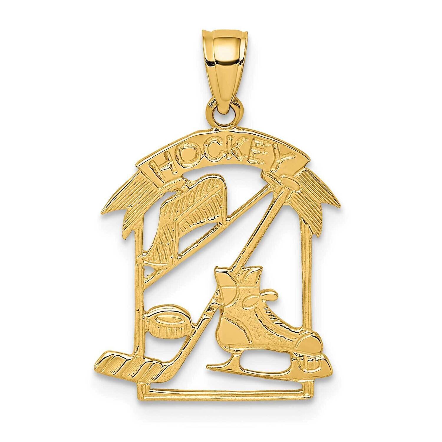 Hockey Story Framed Charm 14k Gold D4277, MPN: D4277, 637218019076