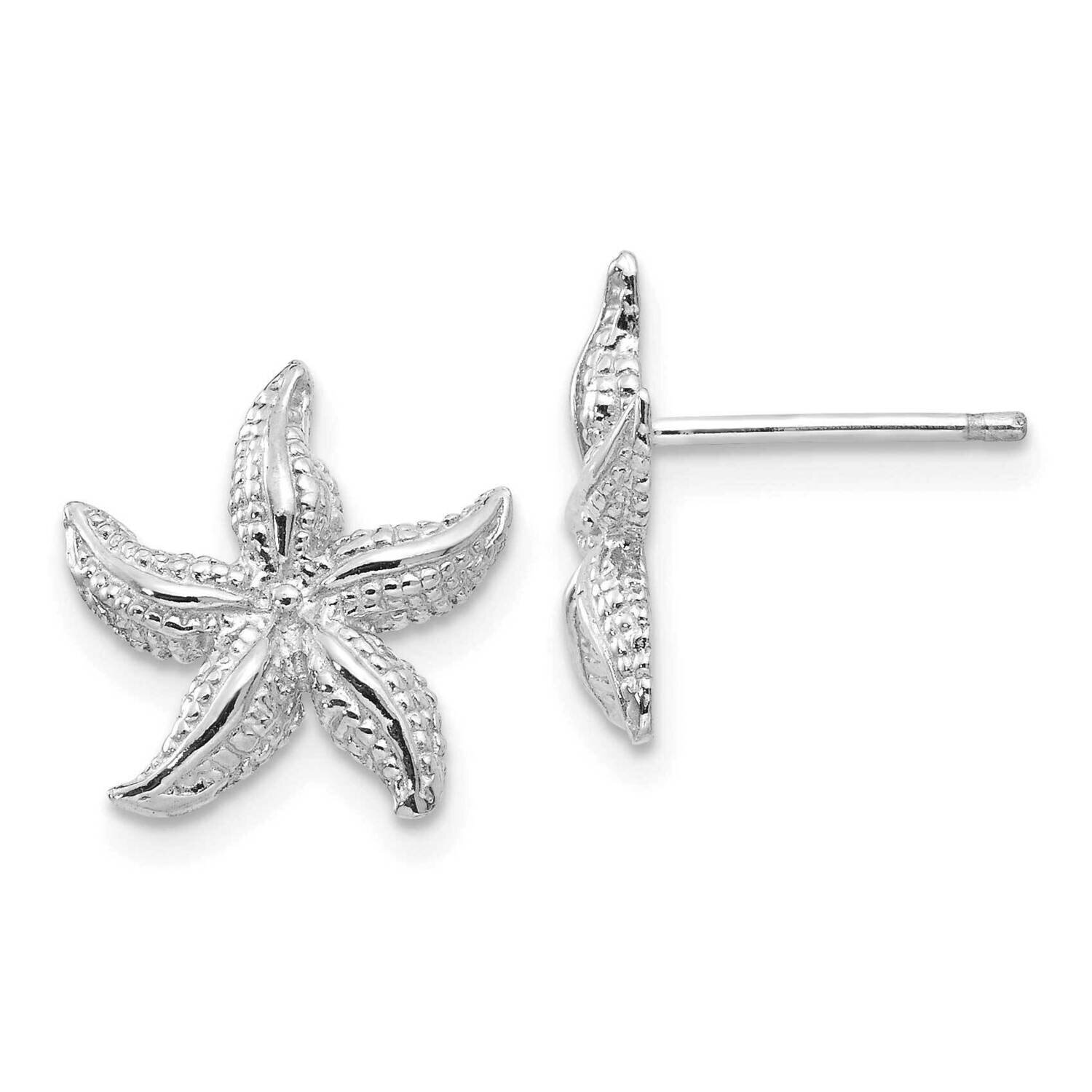 Starfish Earrings 14k White Gold E908W, MPN: E908W, 637218156825