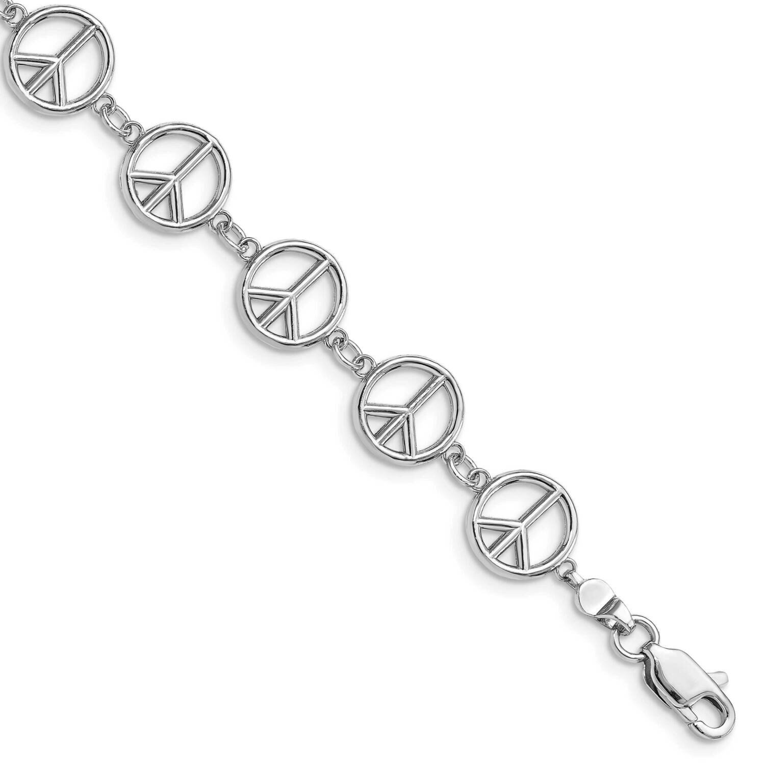 Peace Sign Bracelet 14k White Gold Polished FB1589W-7.5, MPN: FB1589W-7.5, 63721814301