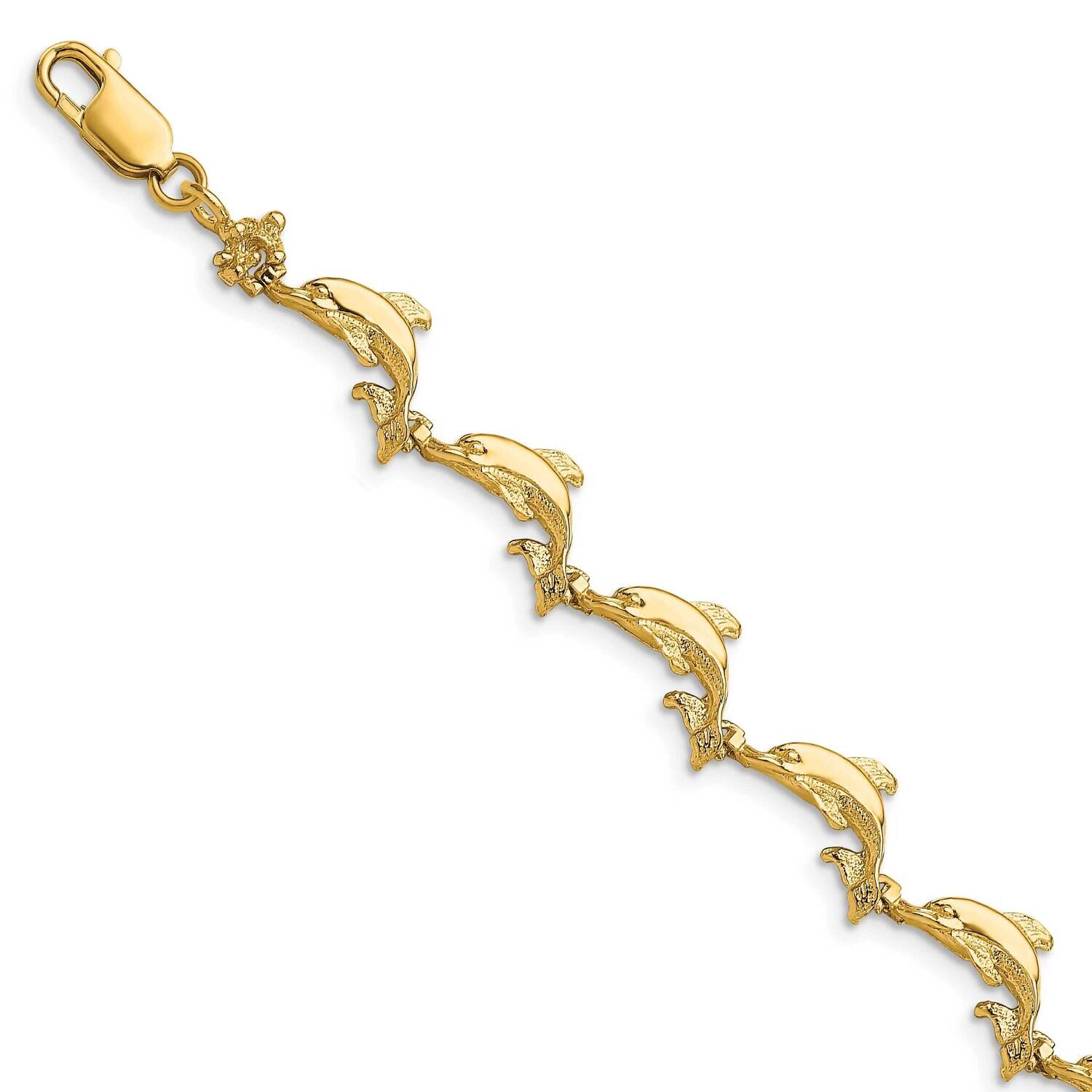 Dolphin Bracelet 14k Gold FB1599-7.25