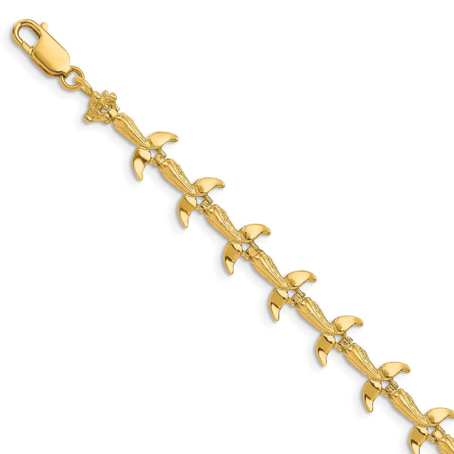 Whale Tail Bracelet 14k Gold FB1603-7.5, MPN: FB1603-7.5, 637218109456