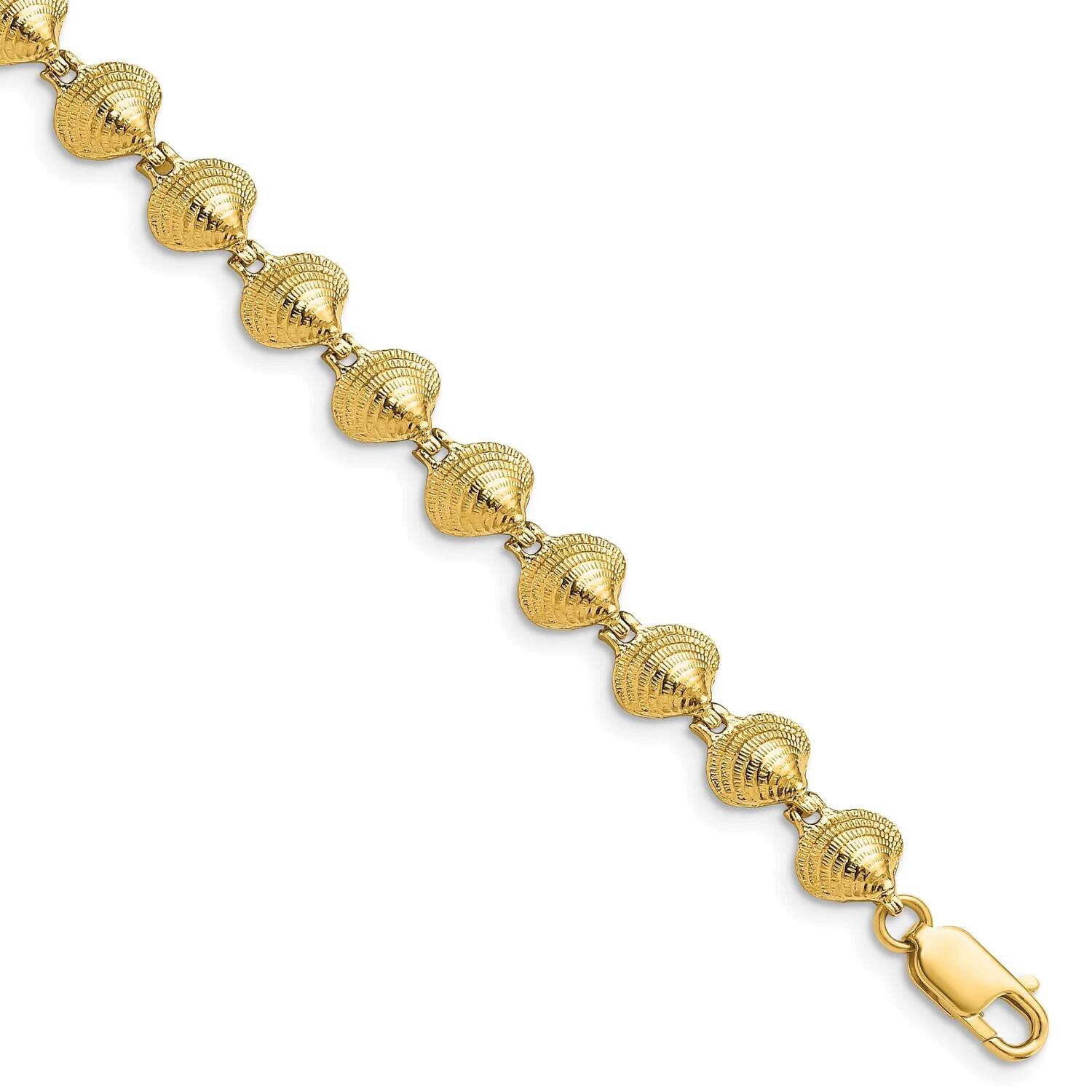Clam Shell Bracelet 14k Gold FB1720-7, MPN: FB1720-7, 637218106318