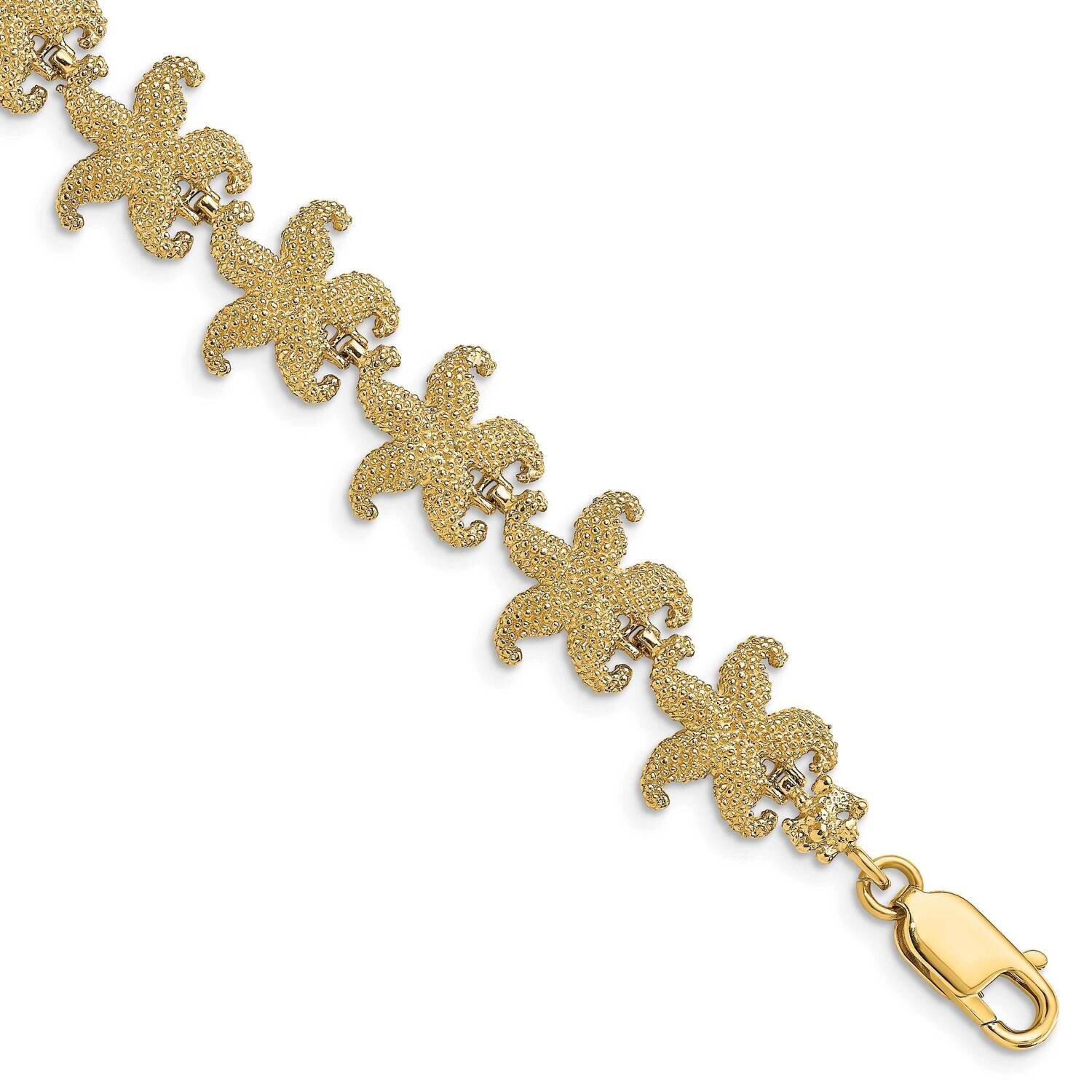 Puffed Starfish Link Bracelet 14k Gold FB1735-7.25, MPN: FB1735-7.25, 883957943237
