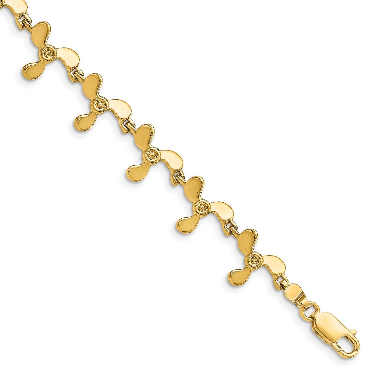 Propeller Bracelet 14k Gold FB1790-7.25, MPN: FB1790-7.25, 883957946108
