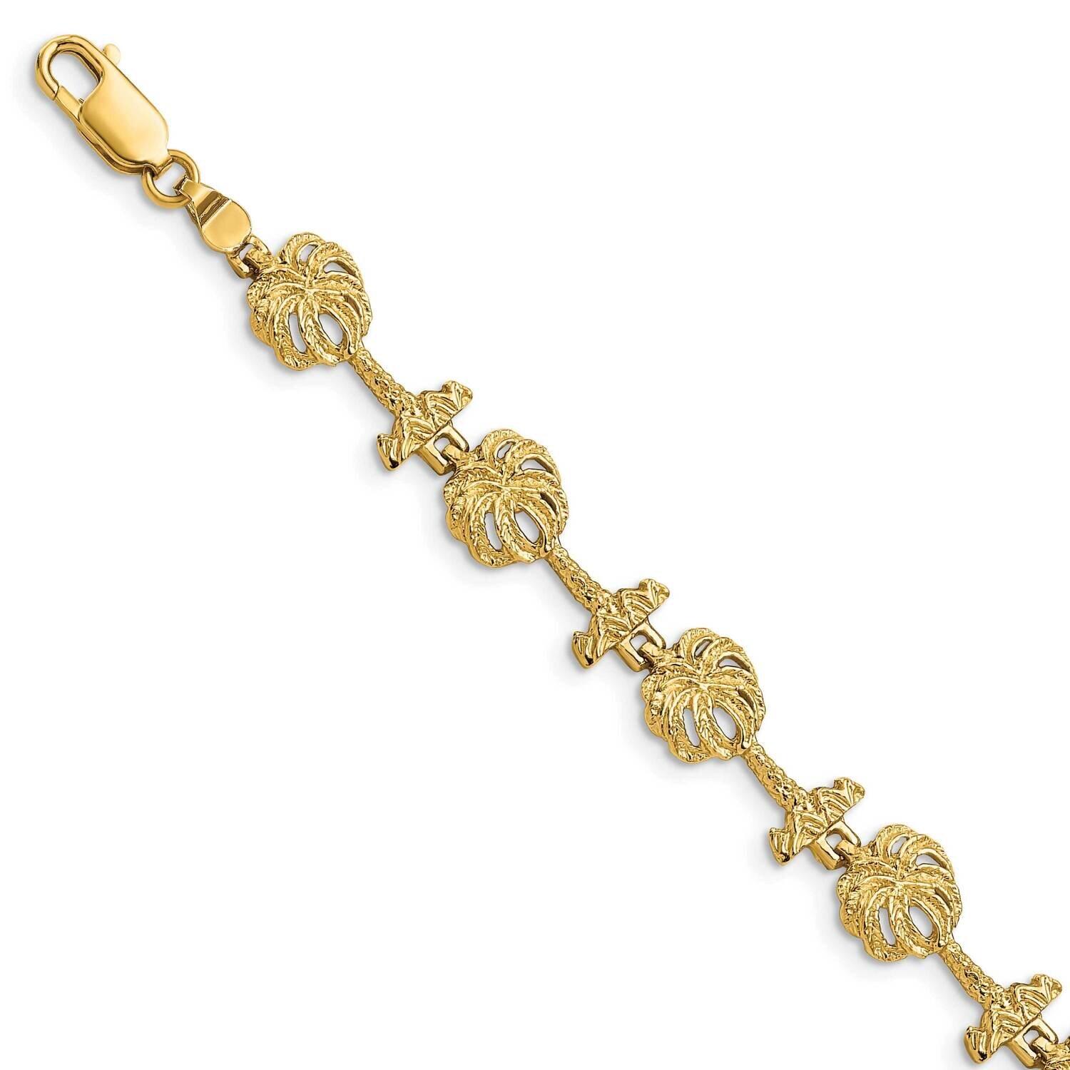 Palm Tree Bracelet 14k Gold FB1830-7.25, MPN: FB1830-7.25, 637218130832