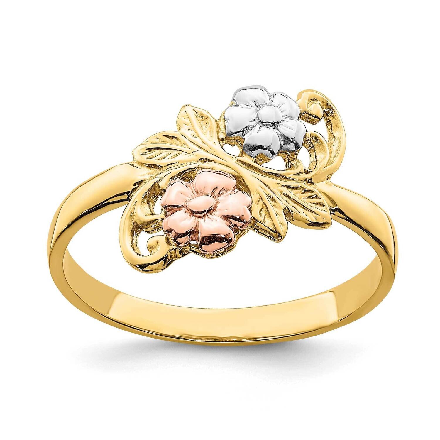 Flower Ring 14k Tri-Color Gold K2081, MPN: K2081, 196904061541