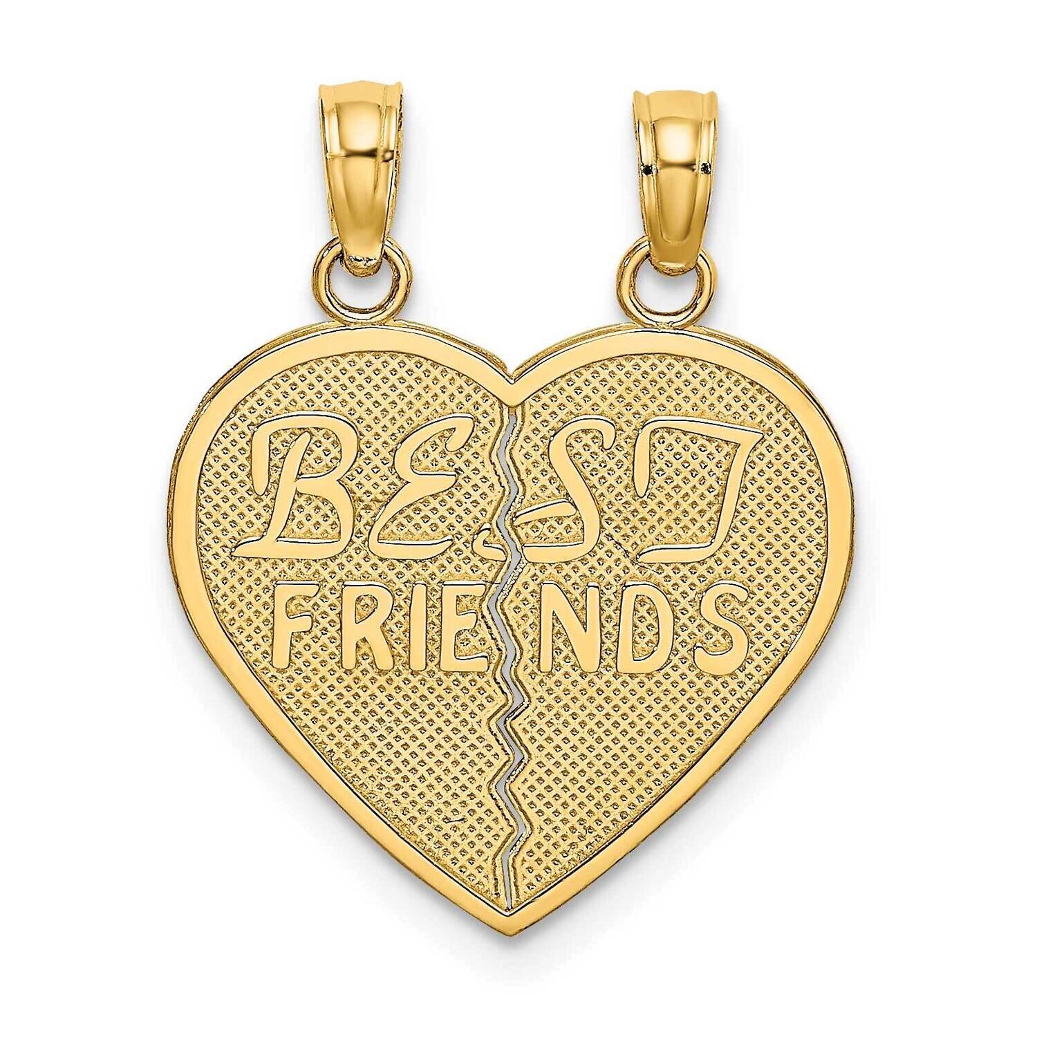 Best Friends Break-A-Part Heart Charm 14k Gold K2597