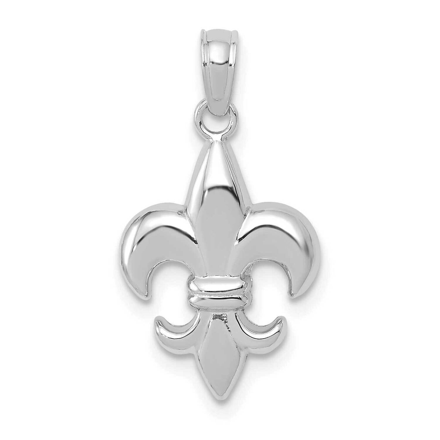 2-D Small Fleur-De-Lis Charm 14k White Gold K2759W, MPN: K2759W, 637218153480
