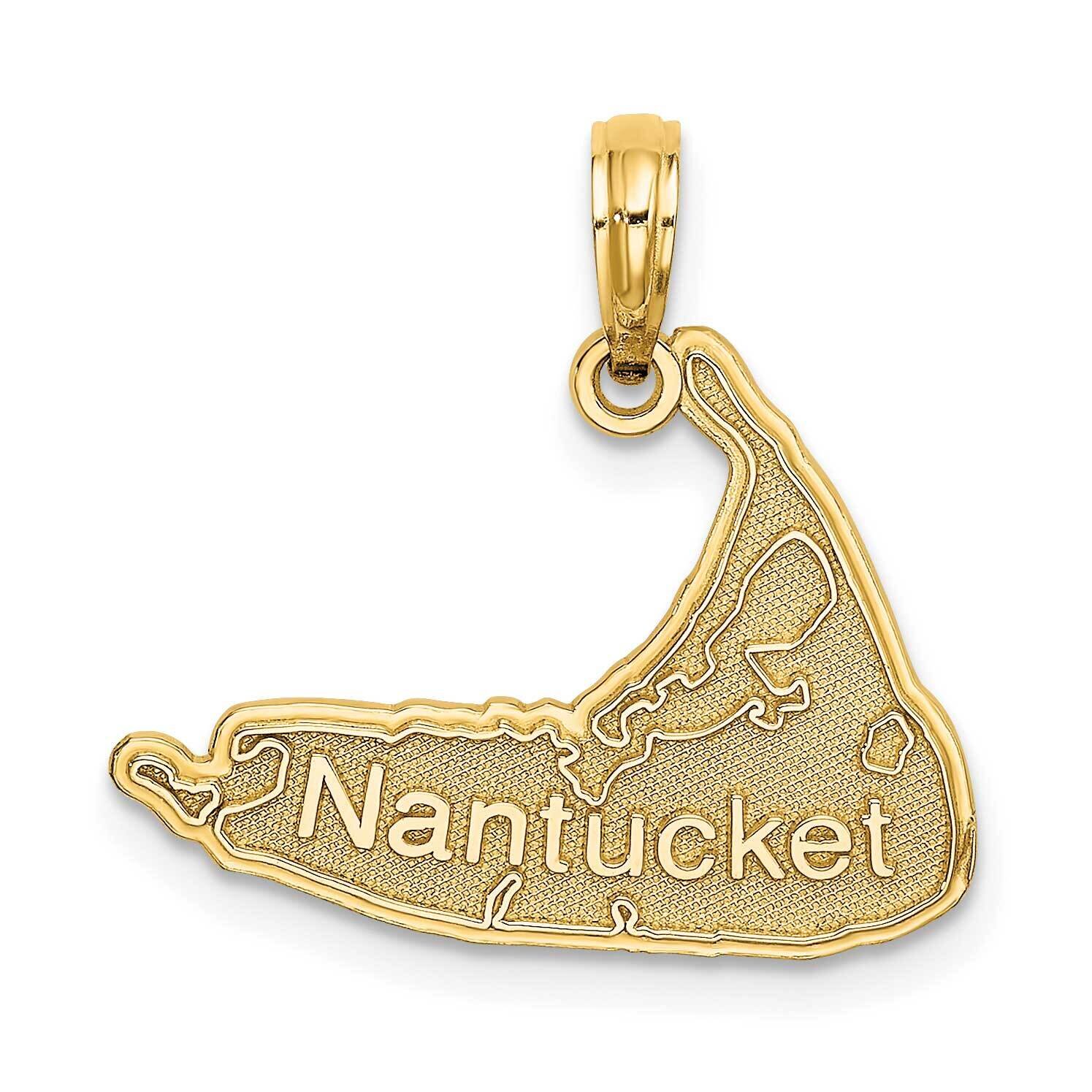 Nantucket Map Charm 14k Gold K2793