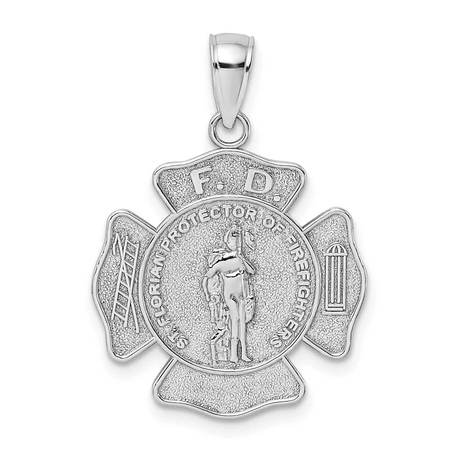 F.D. Saint Florian Medal Fired Dept. Charm 14k White Gold K2842W, MPN: K2842W, 637218189083
