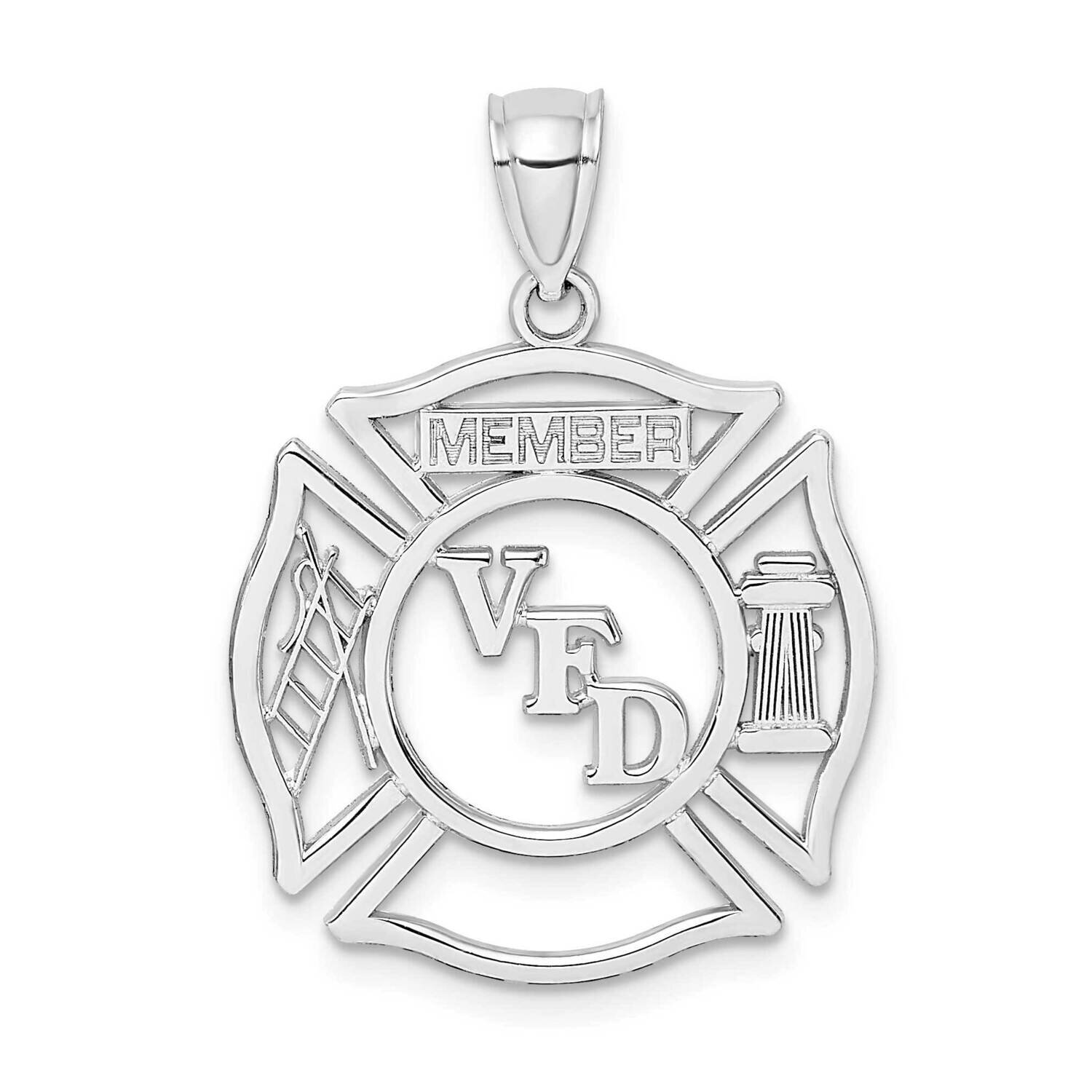 Vfd Member Shield Charm 14k White Gold K2849W, MPN: K2849W, 637218131273