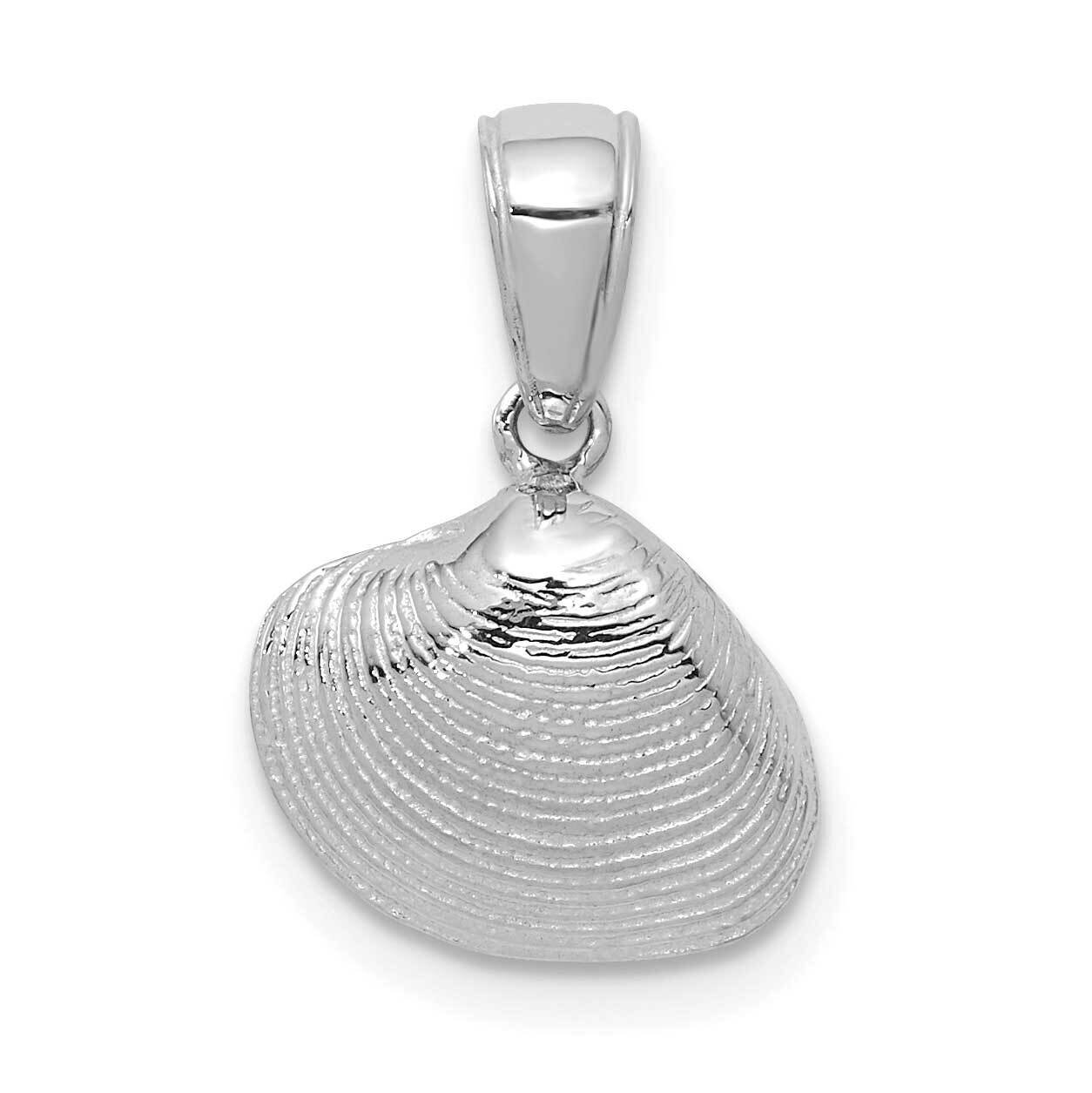Small Clam Shell Pendant 14k White Gold K2964W