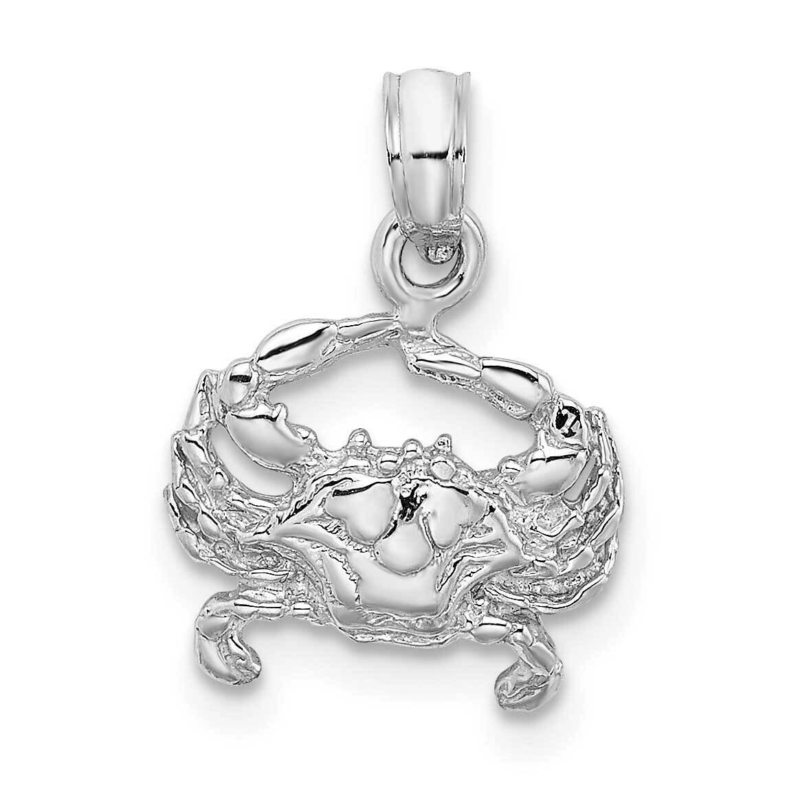 2-D Blue Crab Charm 14k White Gold K2990W, MPN: K2990W, 637218150762