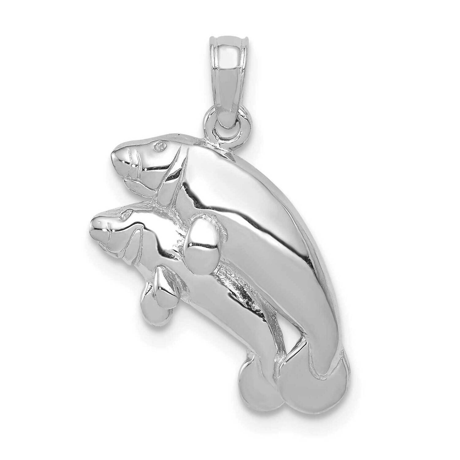 Double Manatee Pendant 14k White Gold K2997W, MPN: K2997W, 196904084533