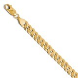 Leslie&#39;s 7.25mm Beveled Curb Bracelet 8 Inch - 14k Gold HB-1236-8, MPN: 1236-8, 886774269627