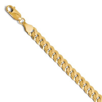 Leslie&#39;s 7.25mm Beveled Curb Bracelet 9 Inch - 14k Gold HB-1236-9, MPN: 1236-9, 886774996592