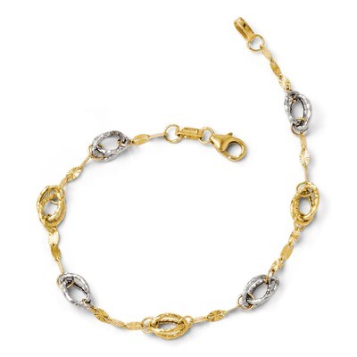 Leslie&#39;s Rhodium Facny Link Bracelet 7 Inch - 14k Gold HB-3851-7.25, MPN: 3851-7.25, 883957528717