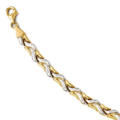 Leslie&#39;s Rhodium Diamond-cut Bracelet 7 Inch - 14k Gold HB-2672-7, MPN: 2672-7, 886774285047
