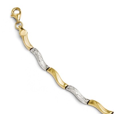 Leslie&#39;s Rhodium Diamond-cut Bracelet 7 Inch - 10k Gold HB-5685-7, MPN: 5685-7, 883957500485