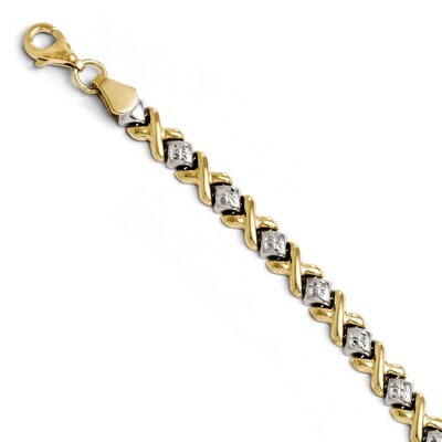 Leslie&#39;s Diamond-cut Bracelet 7 Inch - 10k Gold Two-Tone HB-5623-7, MPN: 5623-7, 886774568560