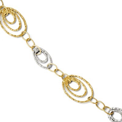 Leslie&#39;s Fancy Link Bracelet 7 Inch - 14k Gold Two-tone HB-3849-7, MPN: 3849-7, 886774568522