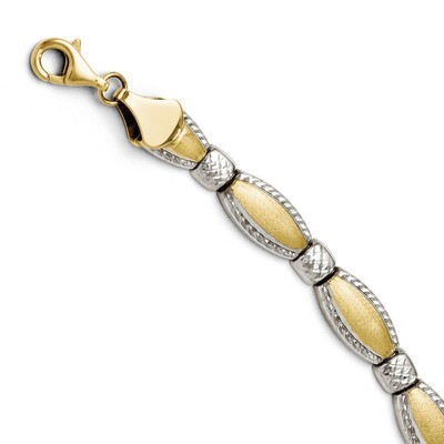 Leslie&#39;s Diamond-cut Bracelet 7 Inch - 10k Gold Two-Tone HB-5677-7, MPN: 5677-7, 883957524320