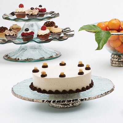 Annieglass Edgey Pedestal Stand 13 Inch - Gold, MPN: E128G, UPC: