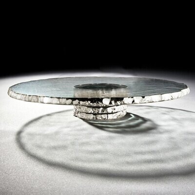 Annieglass Edgey Pedestal Stand 13 Inch - Platinum, MPN: E128P, UPC:
