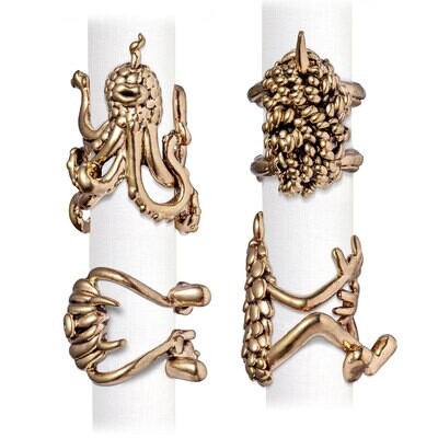 L&#39;Objet Haas Monster Ball Napkin Rings (Set of 4) NJ1901, MPN: NJ1901,