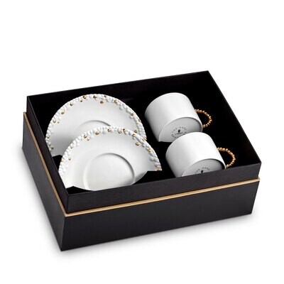 L&#39;Objet Haas Mojave Tea Cup Saucer (Set of 2) Gold HB253, MPN: HB253,