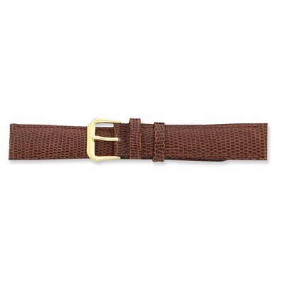 20mm Short Havana Lzrd Grain Leather Buckle Watch Band 6.75 Inch Gold-tone BA17S-20, MPN: BA17S-20,…