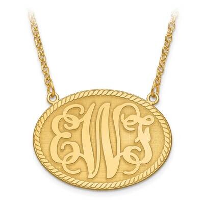 Medium Oval Monogram Plate And Border with Chain Gold-plated Silver XNA576GP, MPN: XNA576GP, 886774…