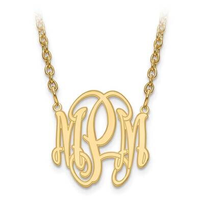 Circular Etched Outline Monogram Plate with Chain Gold-plated Silver XNA552GP, MPN: XNA552GP, 88677…