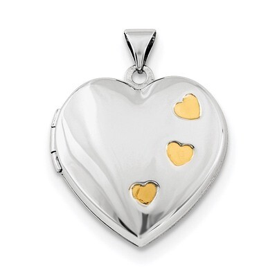 Gold-plating Heart Locket Sterling Silver Rhodium-plated QLS674, MPN: QLS674, 191101457555