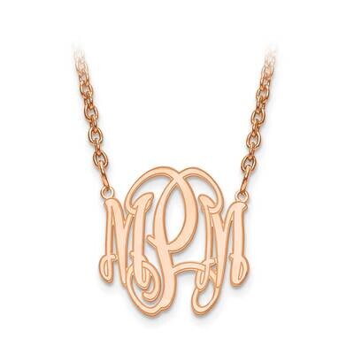 Rose Plated .027 Gauge Monogram Plate with chain Sterling Silver XNA552RP, MPN: XNA552RP, 191101220…