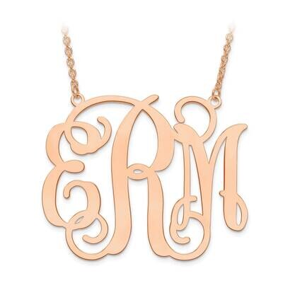 Rose Plated .027 Gauge Monogram Plate with chain Sterling Silver XNA503RP, MPN: XNA503RP, 191101220…
