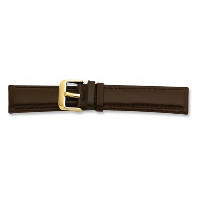 16mm Brown Glove Leather Buckle Watch Band 7.75 Inch Gold-tone BA196-16, MPN: BA196-16, 886774143231