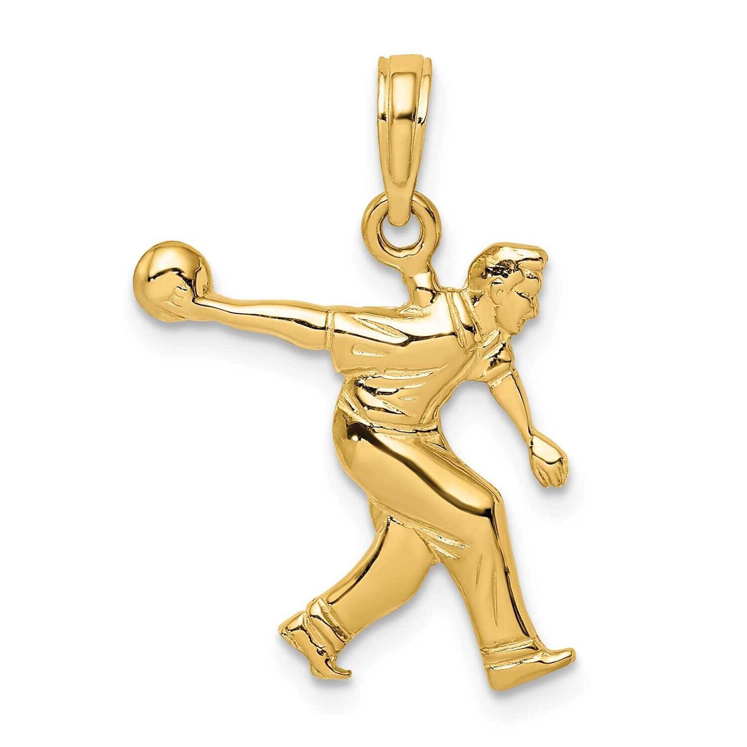 Male Bowling Charm 14k Gold K3556, MPN: K3556, 637218015375
