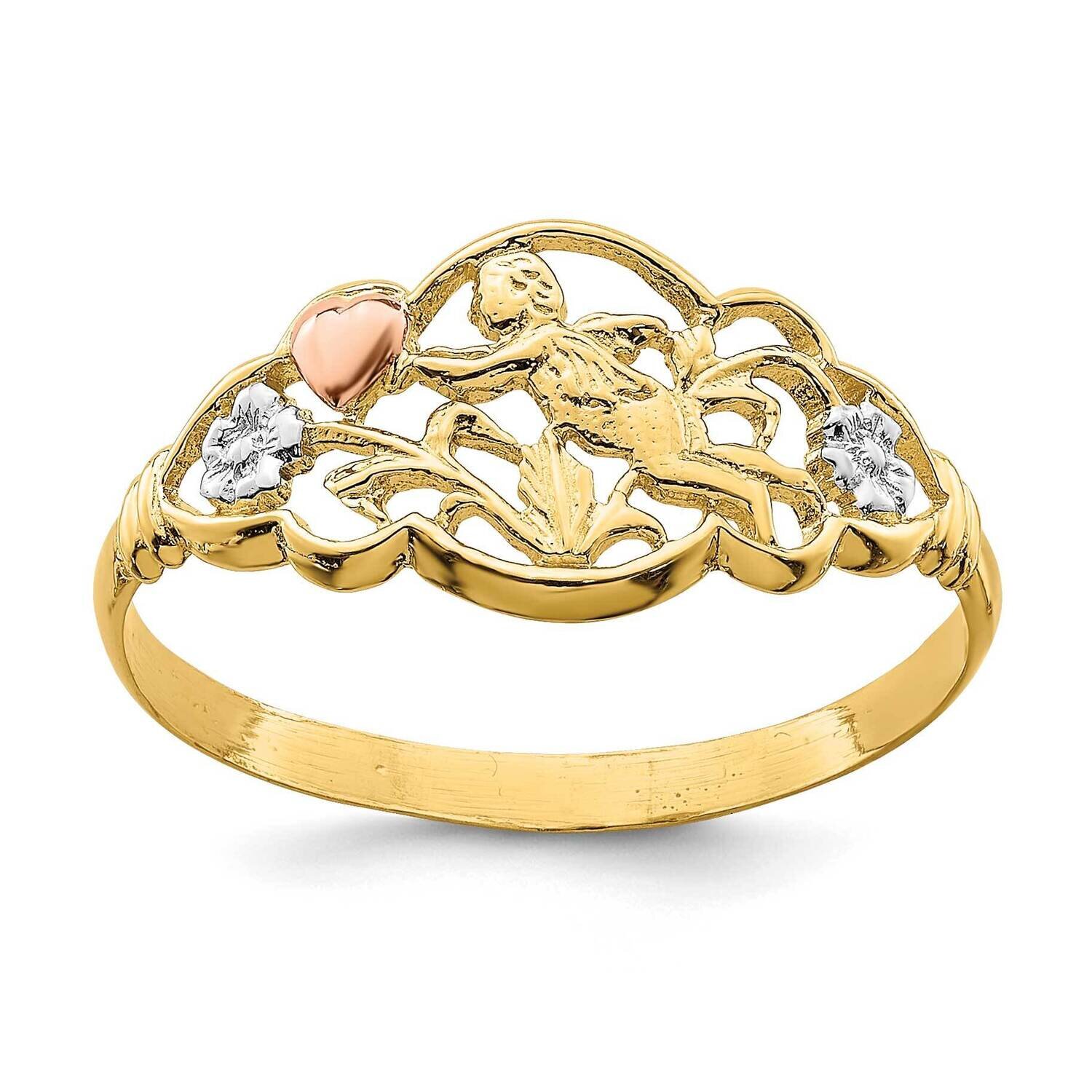 Rhodium Angel Ring 14k Yellow &amp; Rose Gold K3866, MPN: K3866, 637218030828