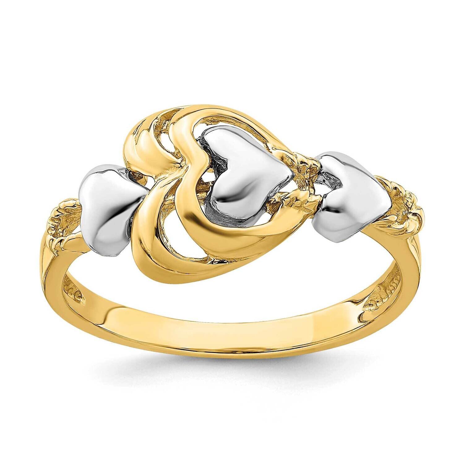 Hearts Ring 14k Two-tone Gold K3874