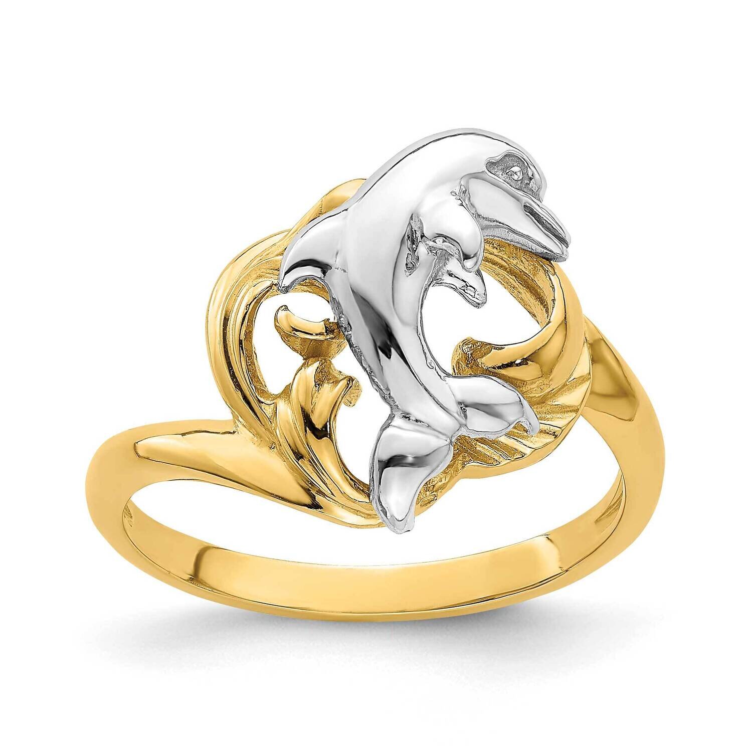 Dolphin Wave Ring 14k Two-tone Gold K3927, MPN: K3927, 637218113491