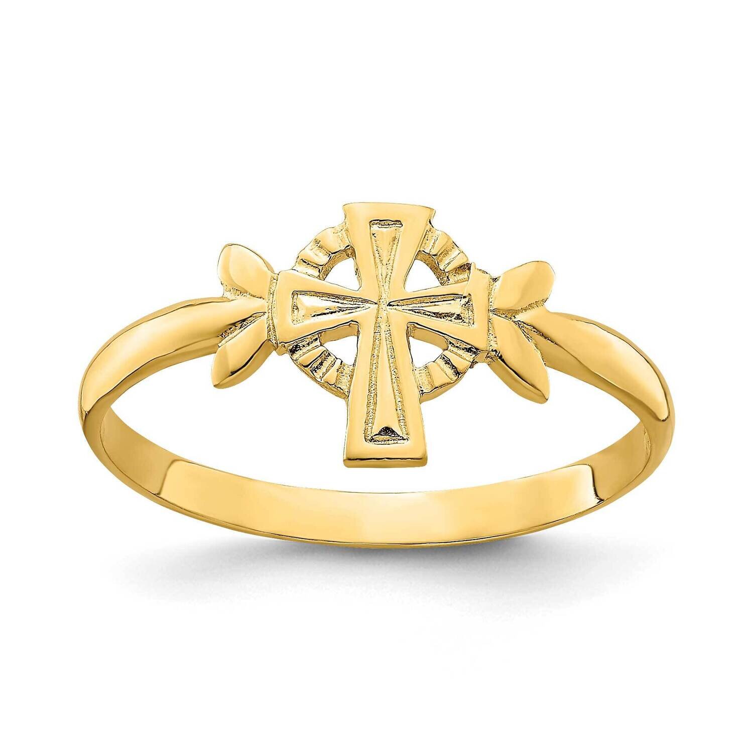Cross with Circle Ring 14k Gold K3937